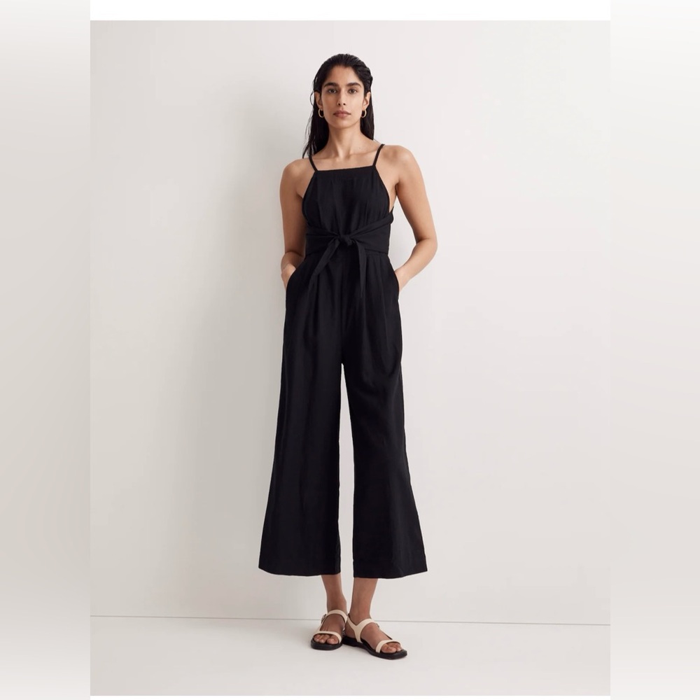 Madewell Black Linen Jumpsuit